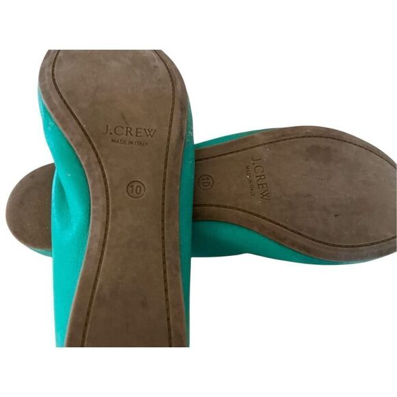 J. Crew Green Cece Ballet Flats w 1” Hidden Lift MI Italy 9.5 - Picture 6 of 8